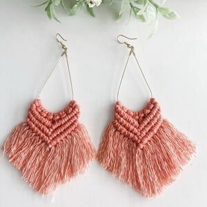 Coral - Bohemian Style Woven Earrings